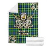 Campbell of Breadalbane Ancient Tartan Gold Courage Symbol Blanket